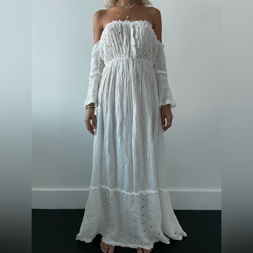 White handmade saint Tropez maxi dress